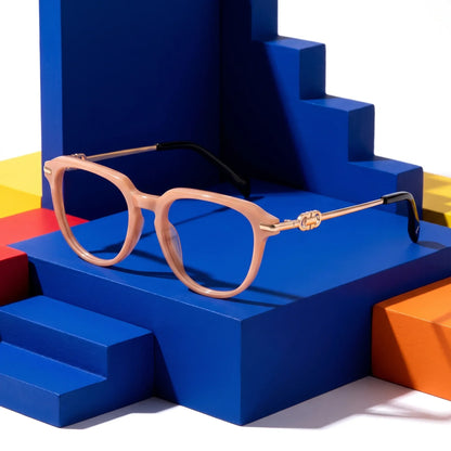 Fiore 5409 round acetate and metal reading glasses, milky white frame · ReFramed, photo 57 of 84