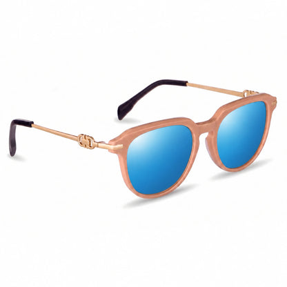 Fiore 5409 round sunglasses, pink bio-acetate frame · ReFramed, photo 26 of 36 | Polarized UV400