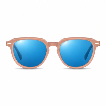 Fiore 5409 round sunglasses, pink bio-acetate frame · ReFramed, photo 25 of 36 | Polarized UV400