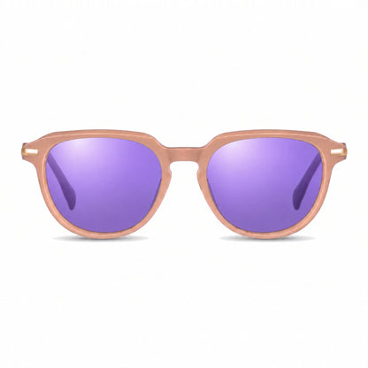 Fiore 5409 round sunglasses, pink bio-acetate frame · ReFramed, photo 34 of 36 | Polarized UV400