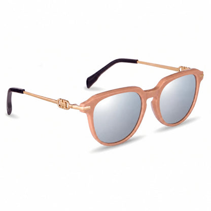Fiore 5409 round sunglasses, pink bio-acetate frame · ReFramed, photo 29 of 36 | Polarized UV400