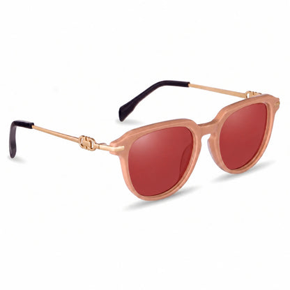 Fiore 5409 round sunglasses, pink bio-acetate frame · ReFramed, photo 17 of 36 | Polarized UV400