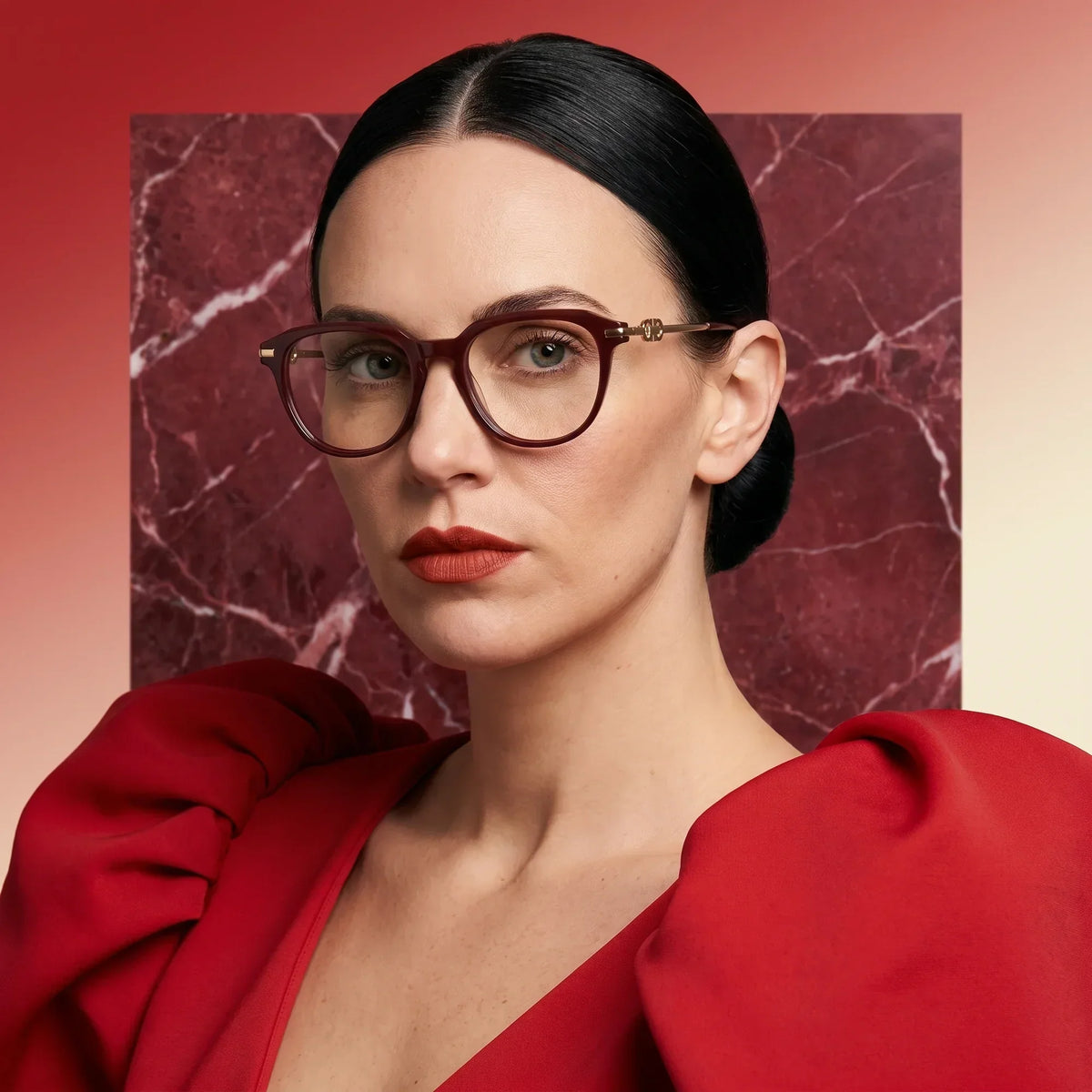 Fiore 5409 round acetate and metal reading glasses, brown red frame · ReFramed, photo 83 of 84