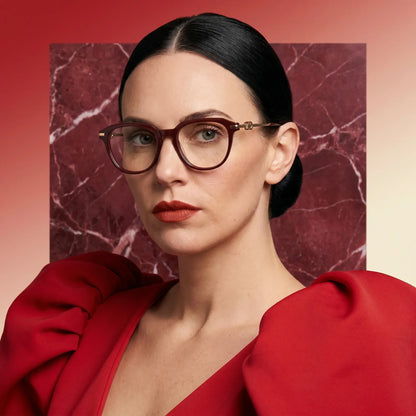 Fiore 5409 round acetate and metal reading glasses, brown red frame · ReFramed, photo 83 of 84