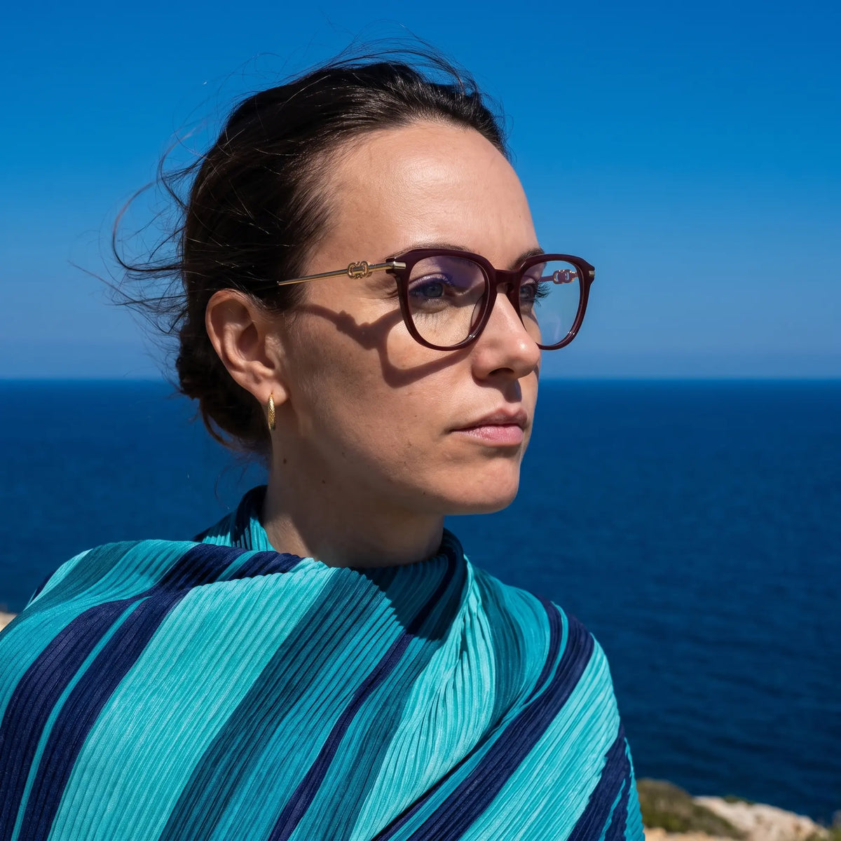 Fiore 5409 round acetate and metal reading glasses, brown red frame · ReFramed, photo 84 of 84