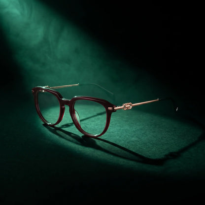 Fiore 5409 round acetate and metal reading glasses, brown red frame · ReFramed, photo 76 of 84