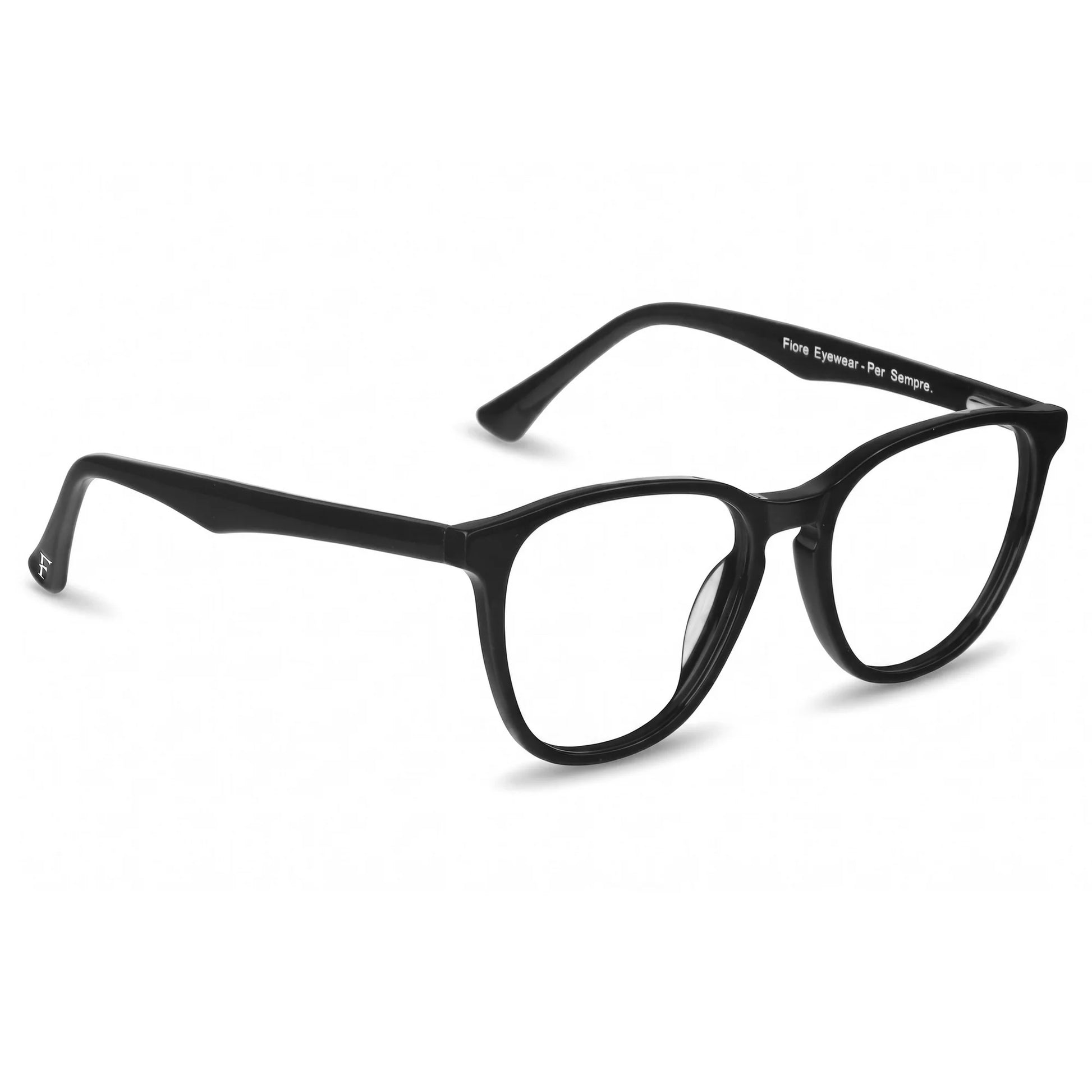 Fiore 7046 eyeglasses in black – three-quarter view