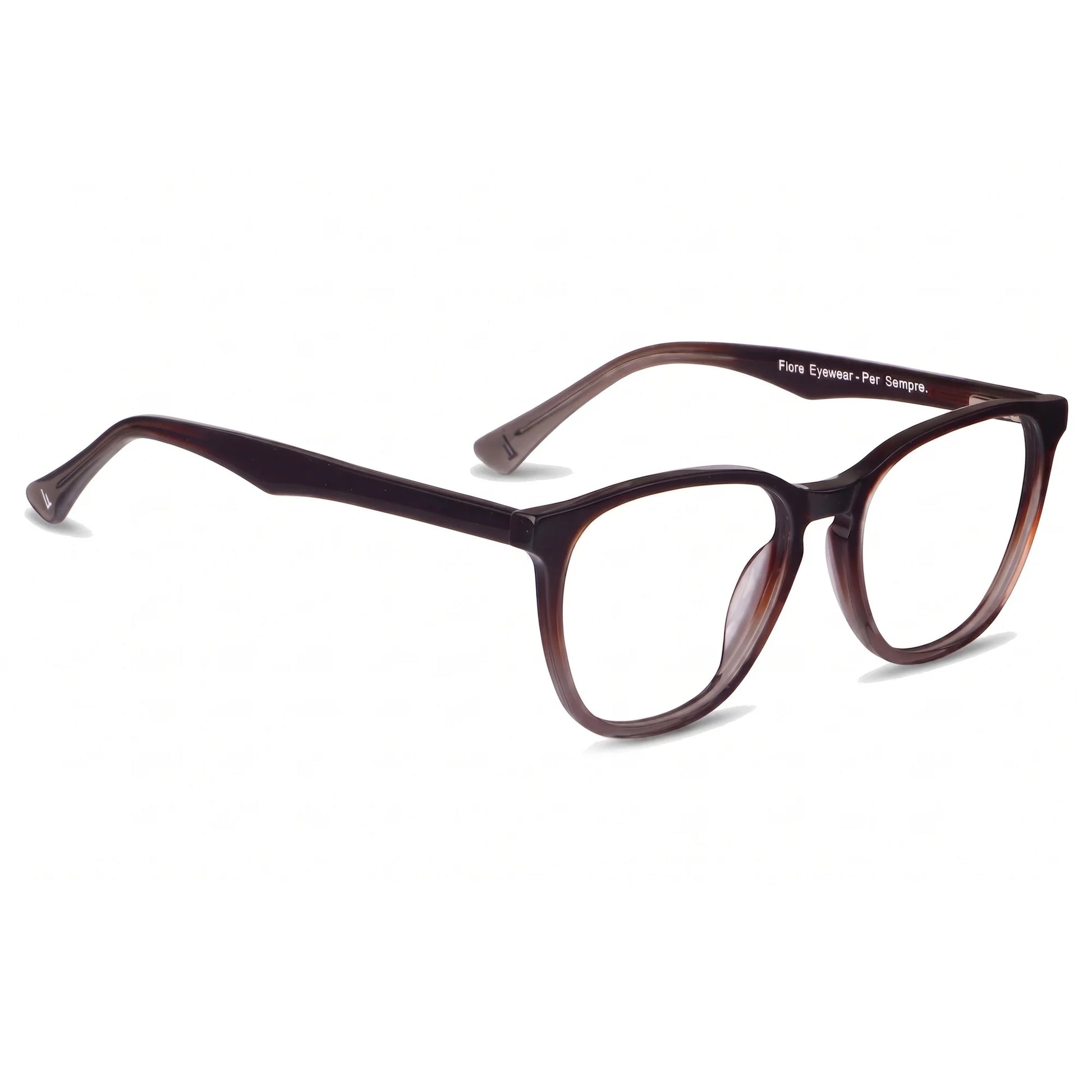 Fiore 7046 eyeglasses in gradual brown – three-quarter view