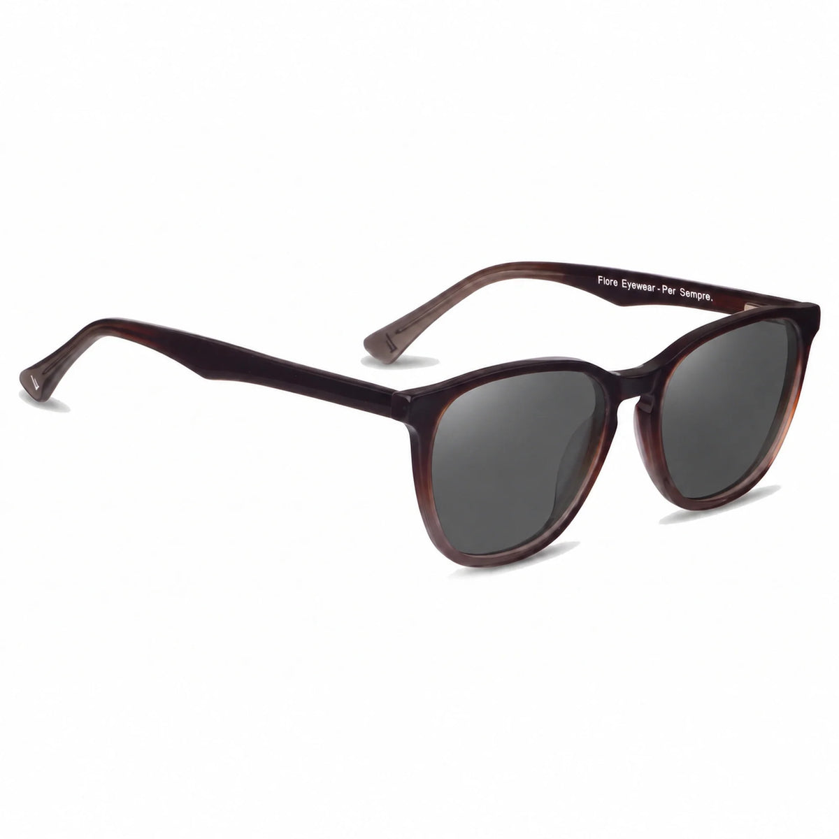 Fiore 7046 round sunglasses, brown bio-acetate frame · ReFramed, photo 2 of 36 | Polarized UV400