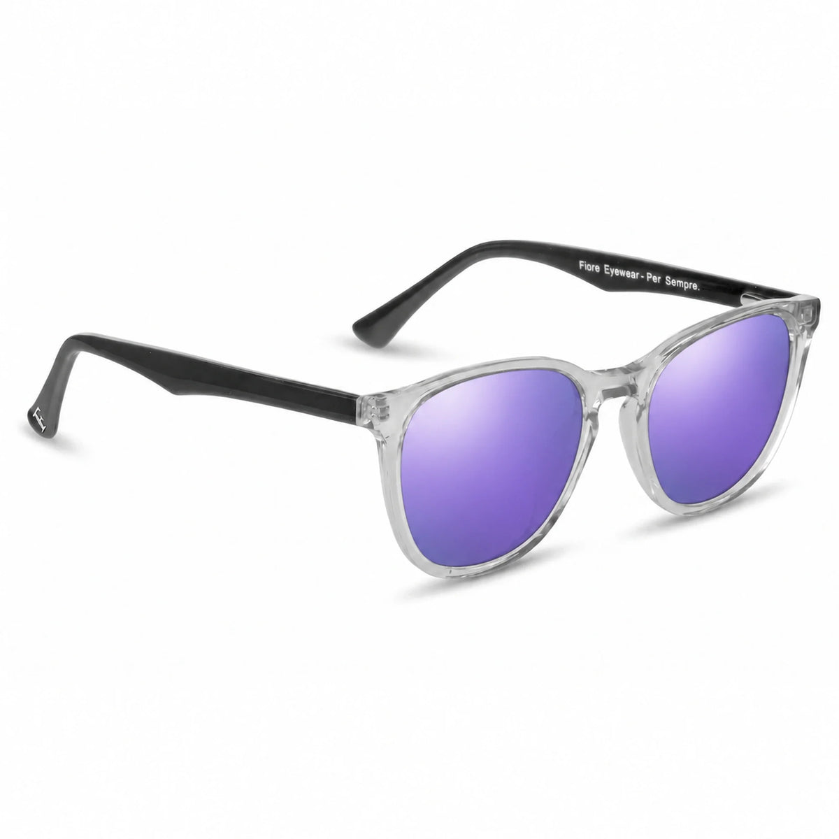 Fiore 7046 round sunglasses, clear bio-acetate frame · ReFramed, photo 35 of 36 | Polarized UV400
