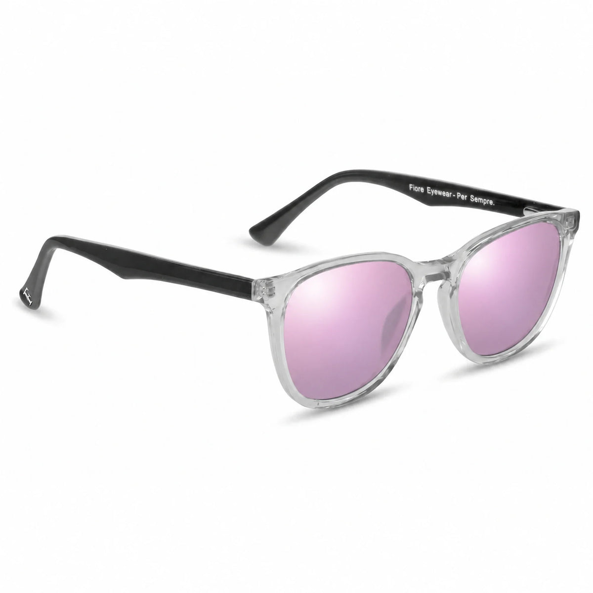 Fiore 7046 round sunglasses, clear bio-acetate frame · ReFramed, photo 32 of 36 | Polarized UV400