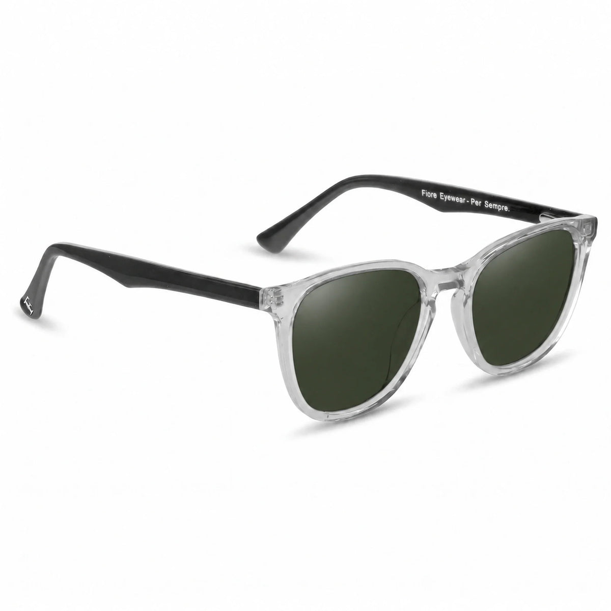 Fiore 7046 round sunglasses, clear bio-acetate frame · ReFramed, photo 8 of 36 | Polarized UV400