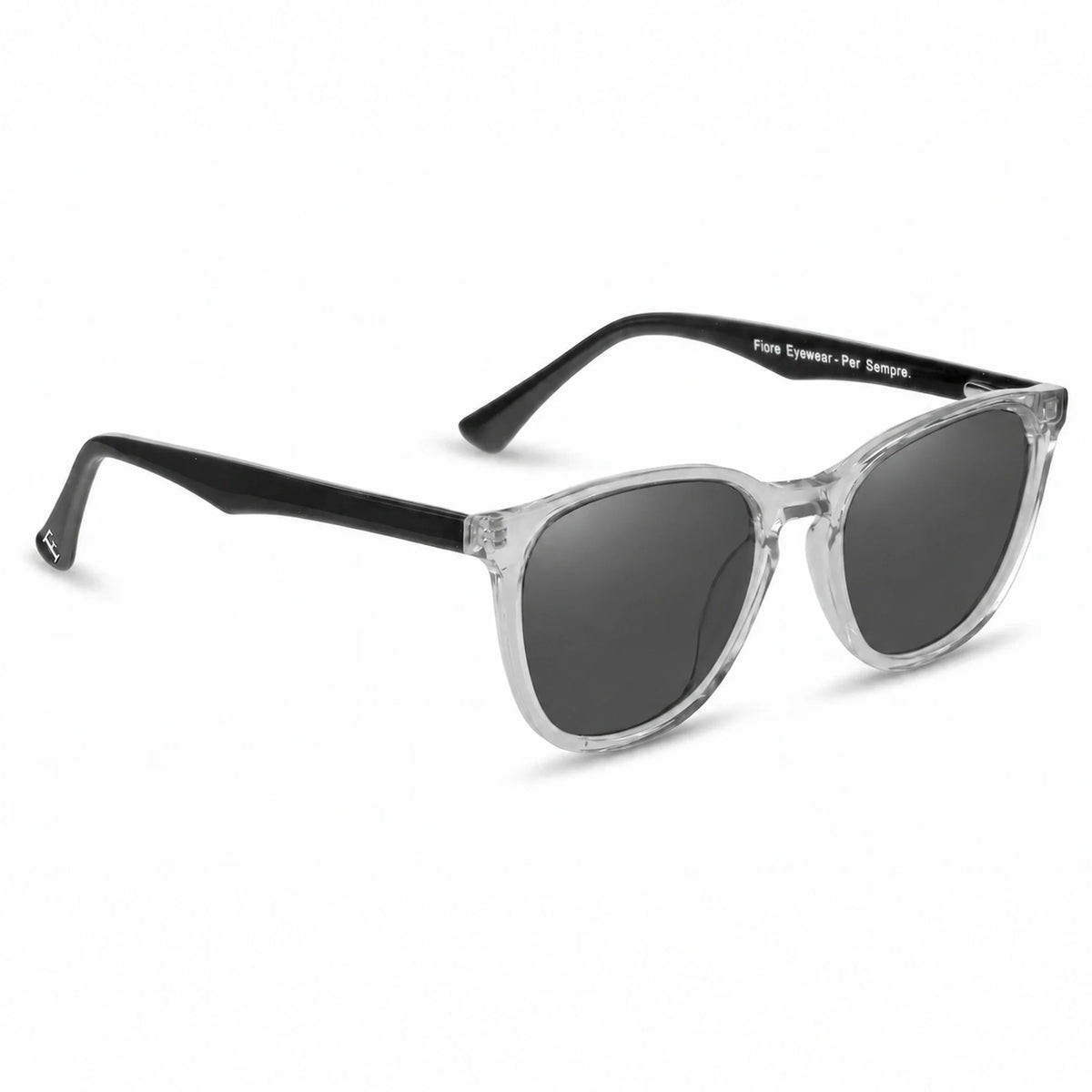 Fiore 7046 round sunglasses, clear bio-acetate frame · ReFramed, photo 2 of 36 | Polarized UV400