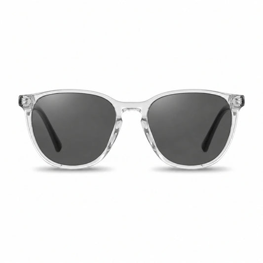 Fiore 7046 round sunglasses, clear bio-acetate frame · ReFramed, photo 1 of 36 | Polarized UV400