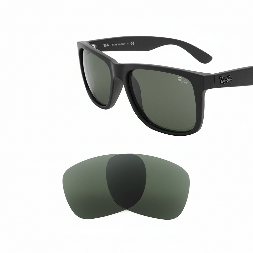 Ray-Ban Justin RB4165 replacement lenses — G15 polarized sunglass lens, 100% UV | ReFramed