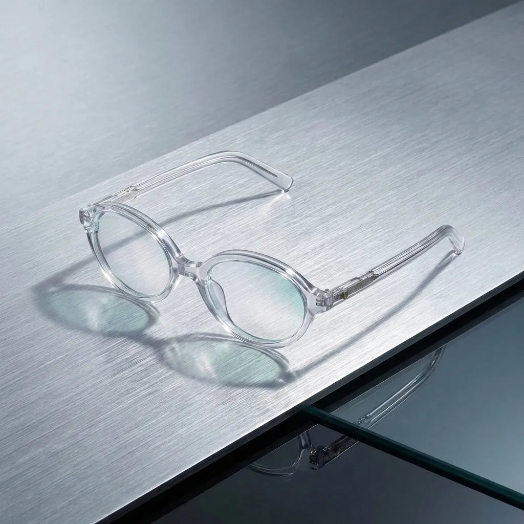 Guapi oval bio-acetate reading glasses, clear frame · ReFramed, photo 30 of 33
