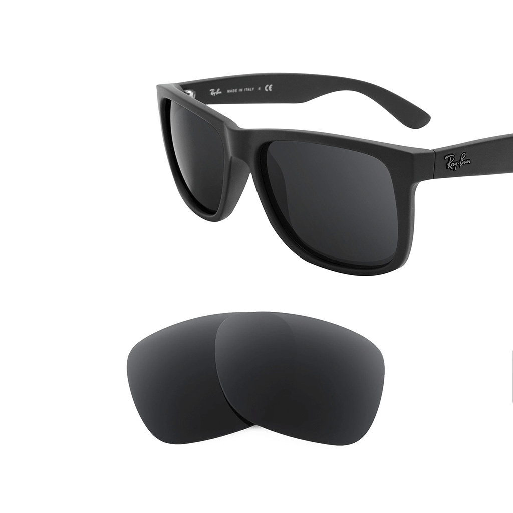 Ray-Ban Justin RB4165 replacement lenses — Gray polarized sunglass lens, 100% UV | ReFramed