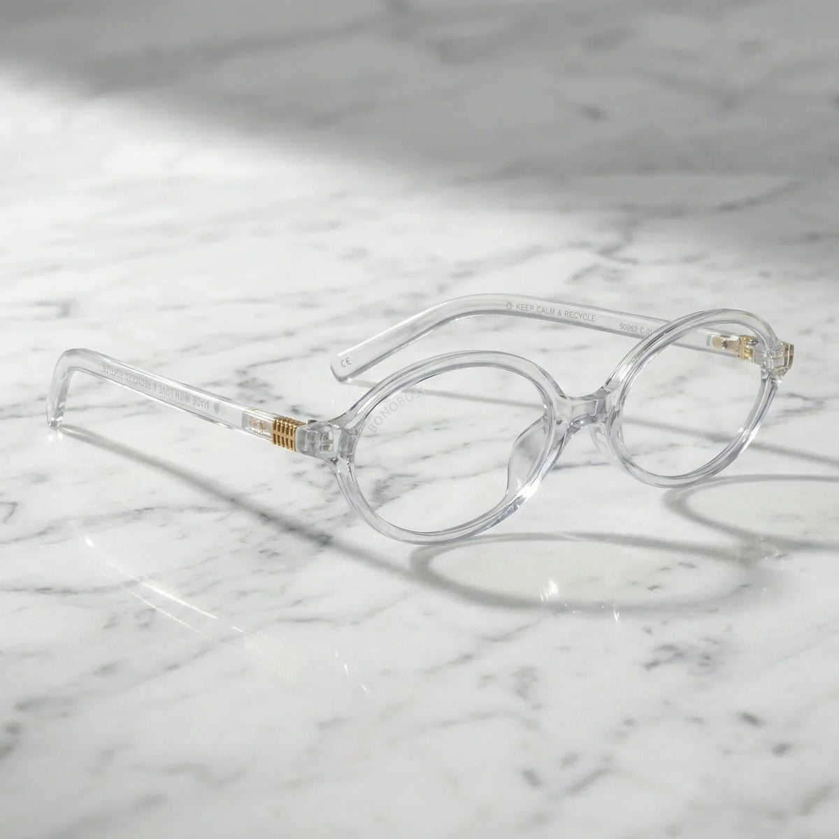 Blueberry Clear recycled plastic reading glasses, clear frame · ReFramed, photo 6 of 8