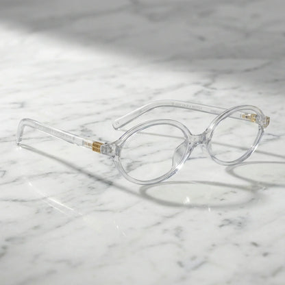 Blueberry Clear recycled plastic reading glasses, clear frame · ReFramed, photo 6 of 8