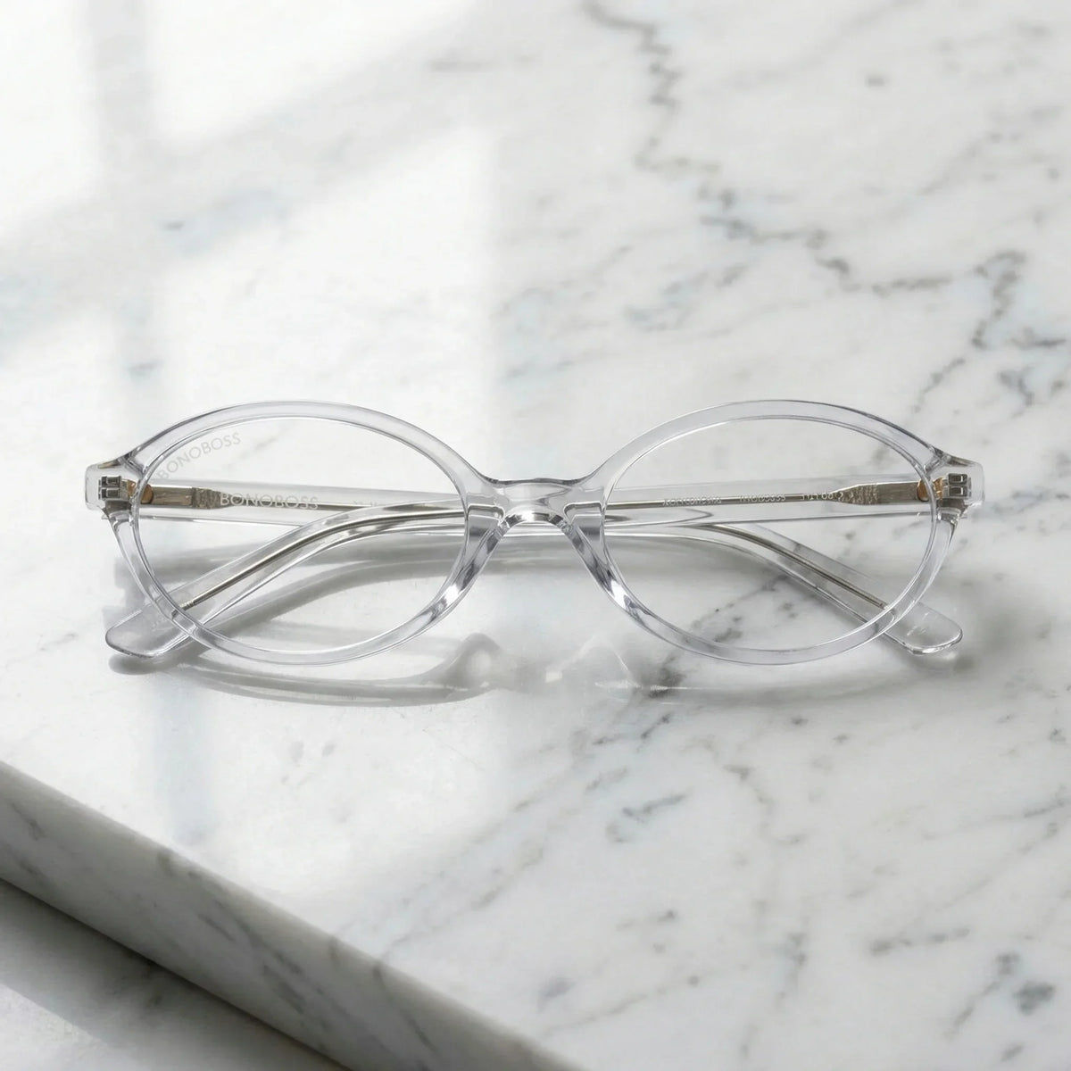 Blueberry Clear recycled plastic reading glasses, clear frame · ReFramed, photo 5 of 8