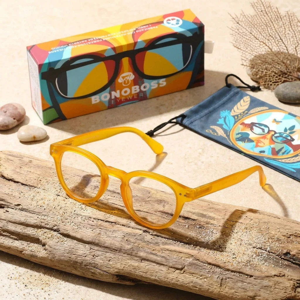 Hawaii Yellow recycled plastic reading glasses, yellow frame · ReFramed, photo 4 of 8