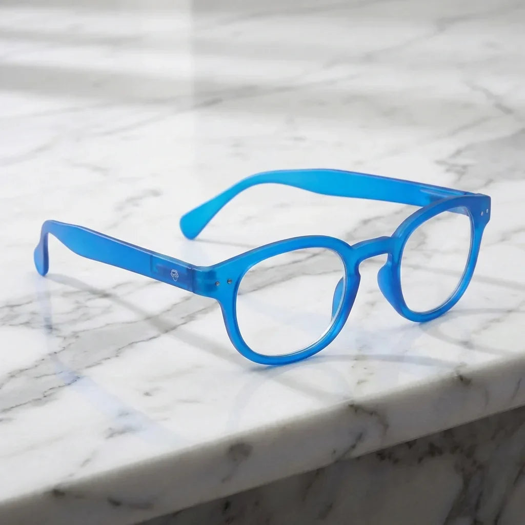 Hawaii Matte Blue recycled plastic reading glasses, matte light blue frame · ReFramed, photo 10 of 11