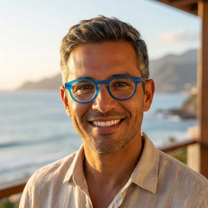 Hawaii Matte Blue recycled plastic reading glasses, matte light blue frame · ReFramed, photo 2 of 11