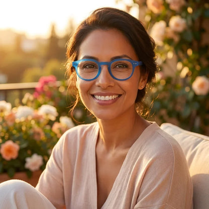 Hawaii Matte Blue recycled plastic reading glasses, matte light blue frame · ReFramed, photo 3 of 11