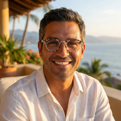 Hawaii Blue recycled plastic reading glasses, blue frame · ReFramed, photo 2 of 10