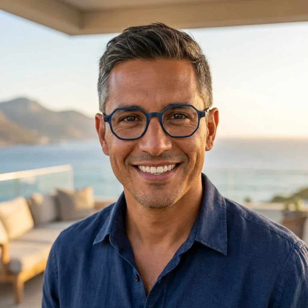 Puerto Octay Blue recycled plastic reading glasses, blue frame · ReFramed, photo 2 of 9
