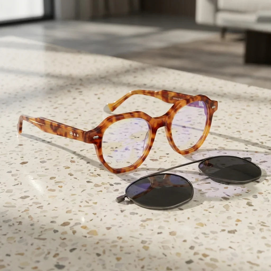 Hermes geometric bio-acetate reading glasses, orange frame · ReFramed, photo 1 of 32