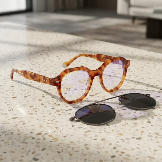Hermes geometric bio-acetate reading glasses, orange frame · ReFramed, photo 1 of 32