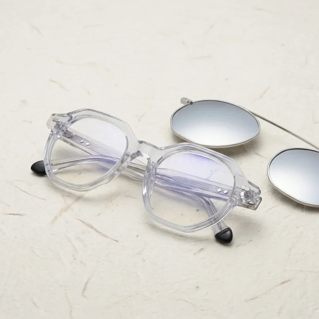 Hermes geometric bio-acetate reading glasses, clear frame · ReFramed, photo 22 of 32