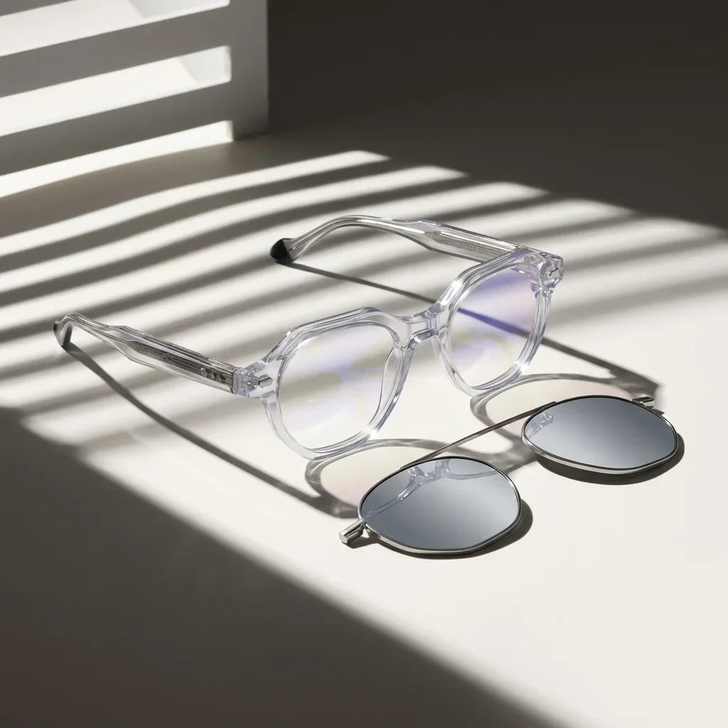 Hermes geometric bio-acetate reading glasses, clear frame · ReFramed, photo 23 of 32