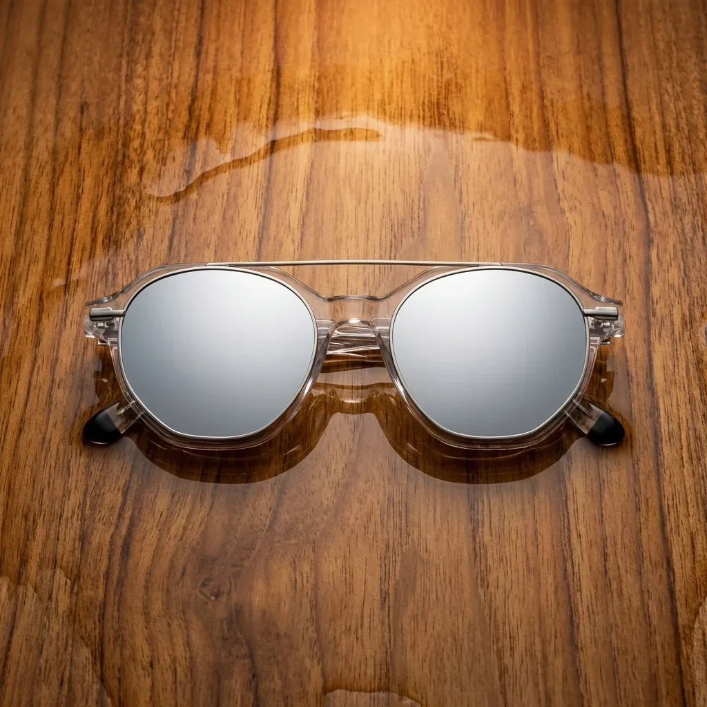 Hermes geometric bio-acetate reading glasses, clear frame · ReFramed, photo 25 of 32