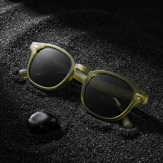 Waimea RPET rounded square polarized sunglasses in recycled plastic, Olive color · photo 1 of 30