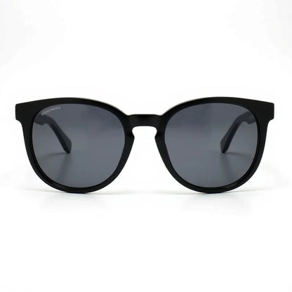 Meli Dark round polarized sunglasses in recycled plastic and natural wood · ReFramed, photo 2 of 30