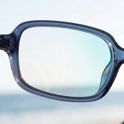 Navarino rectangular bio-acetate reading glasses, blue frame · ReFramed, photo 40 of 50