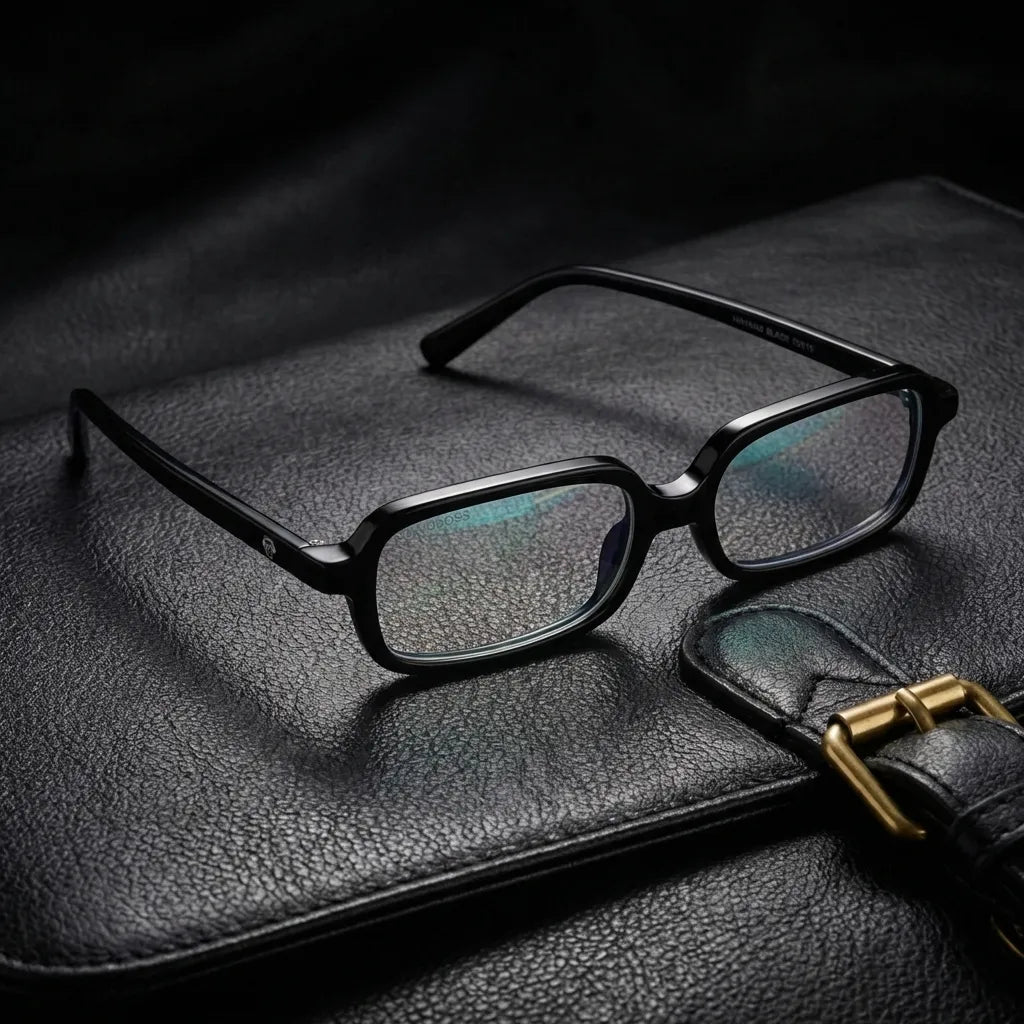 Navarino rectangular bio-acetate reading glasses, black frame · ReFramed, photo 6 of 50