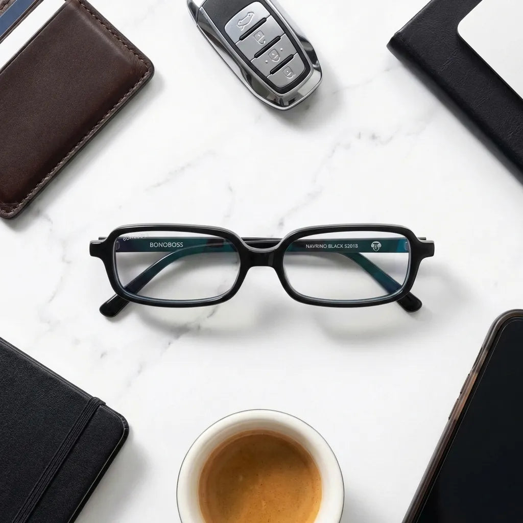 Navarino rectangular bio-acetate reading glasses, black frame · ReFramed, photo 16 of 50