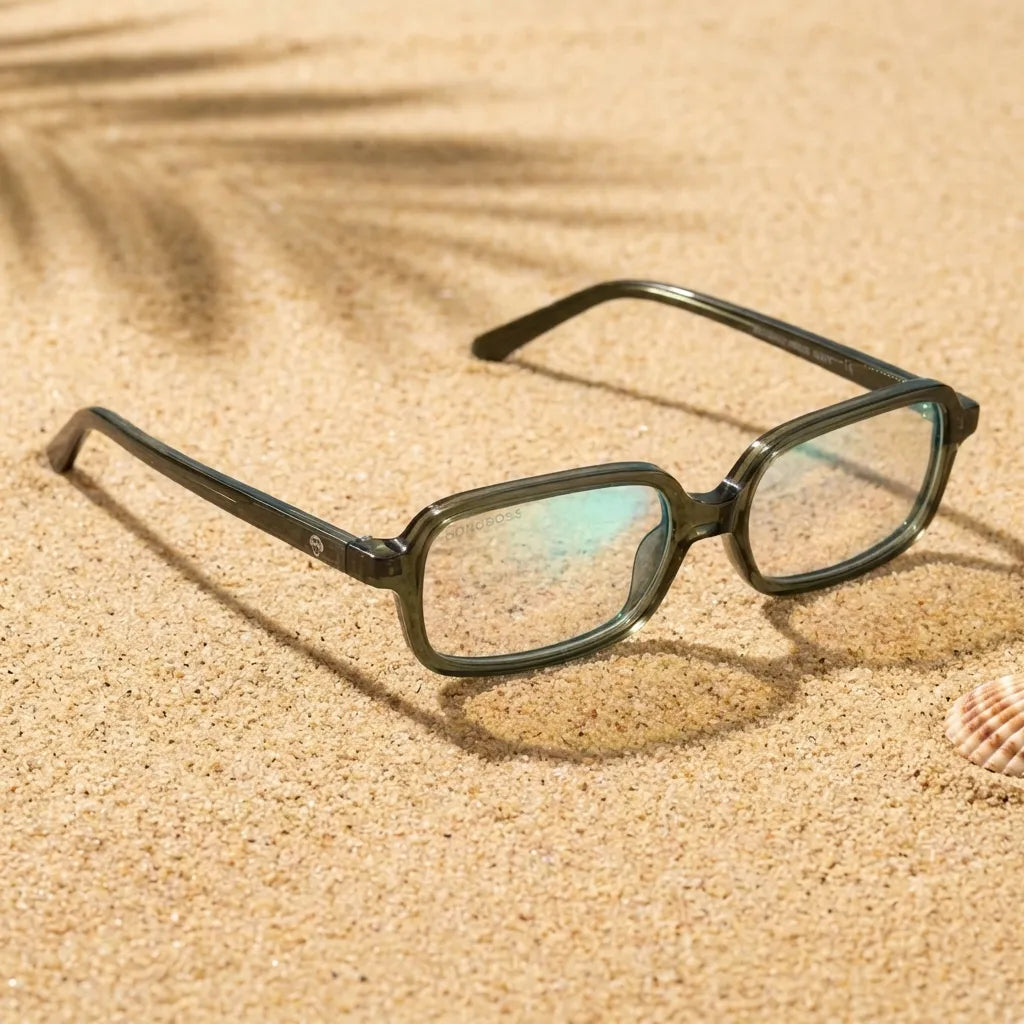 Navarino rectangular bio-acetate reading glasses, green frame · ReFramed, photo 42 of 50
