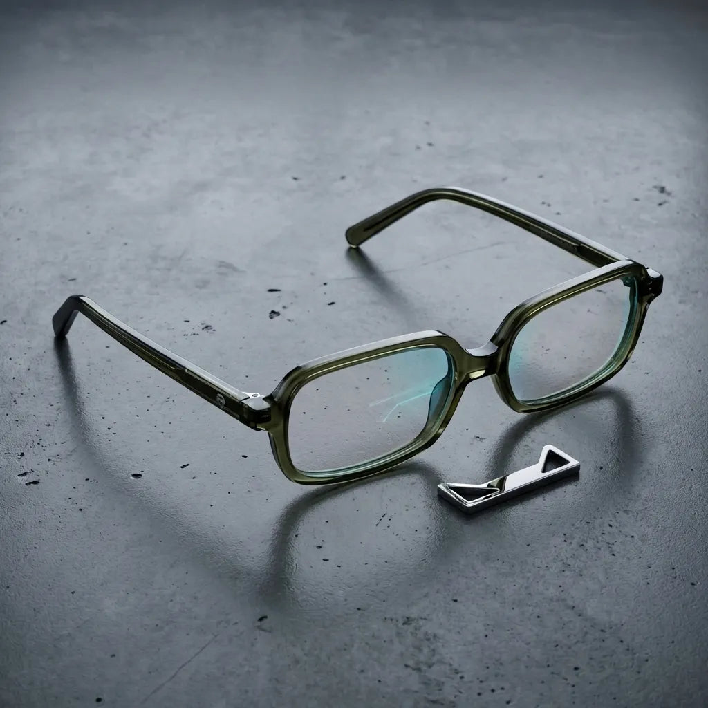 Navarino rectangular bio-acetate reading glasses, green frame · ReFramed, photo 43 of 50