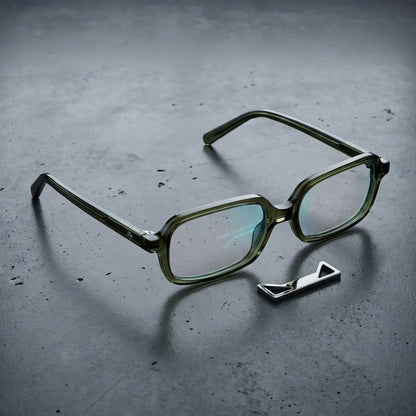 Navarino rectangular bio-acetate reading glasses, green frame · ReFramed, photo 43 of 50