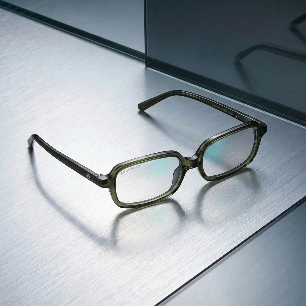 Navarino rectangular bio-acetate reading glasses, green frame · ReFramed, photo 45 of 50