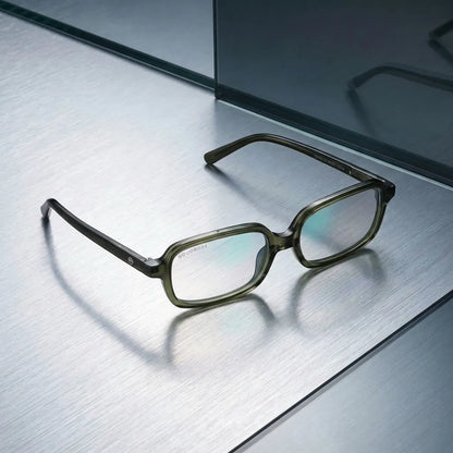 Navarino rectangular bio-acetate reading glasses, green frame · ReFramed, photo 45 of 50
