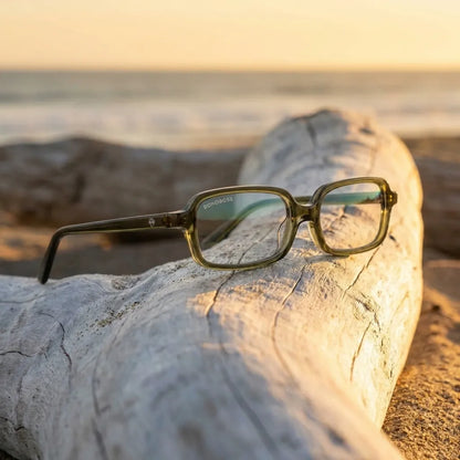 Navarino rectangular bio-acetate reading glasses, green frame · ReFramed, photo 46 of 50