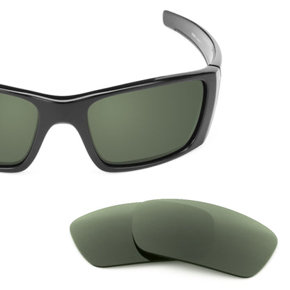 Oakley Fuel Cell OO9096 replacement lenses — Gray Green polarized sunglass lens, 100% UV | ReFramed