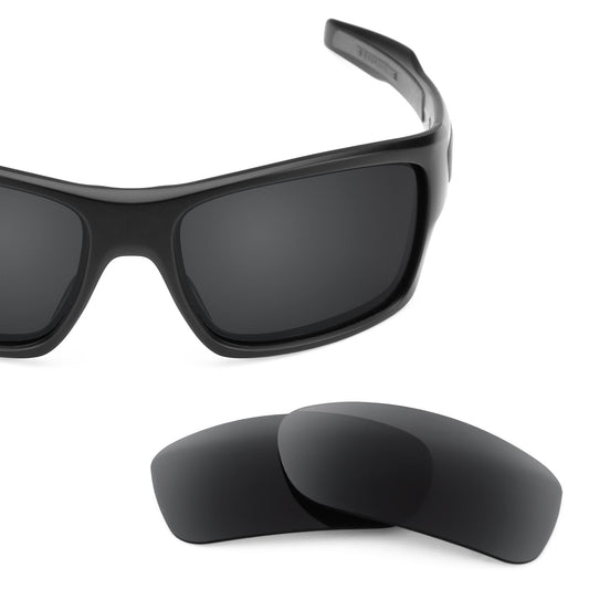 Oakley Turbine OO9263 replacement lenses — Stealth Black polarized sunglass lens, 100% UV | ReFramed