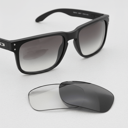 Oakley Holbrook OO9102 replacement lenses — Adapt Gray Photochromic polarized sunglass lens, 100% UV | ReFramed