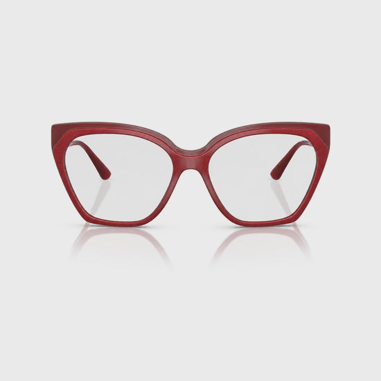 Vogue VO5521S photochromic brown replacement lenses, front video of the lenses darkening from clear to brown · ReFramed
